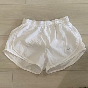 white nike dri fit shorts